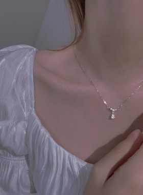 {人鱼的眼泪}项链女999纯银