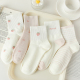 春秋款 学院风甜美百搭粉色 白色袜子女中筒袜纯棉可爱ins少女韩版