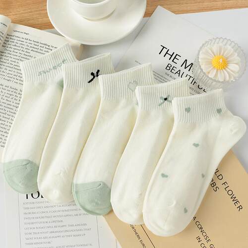 5双装白色袜子女短袜ins潮