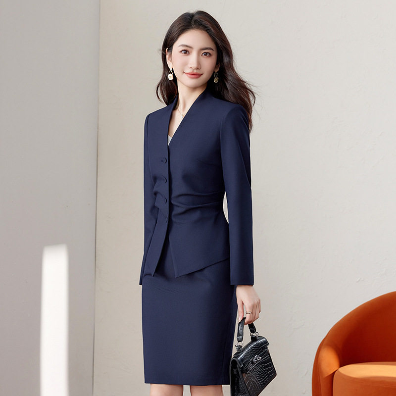 高档女西装套装小个子职业装播音主持人正装酒店珠宝店工作服制服