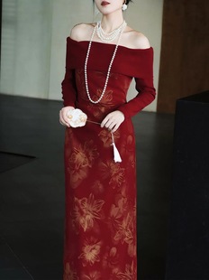 2025新款新中式漂亮独特绝美旗袍改良年轻款少女高级感红色连衣裙