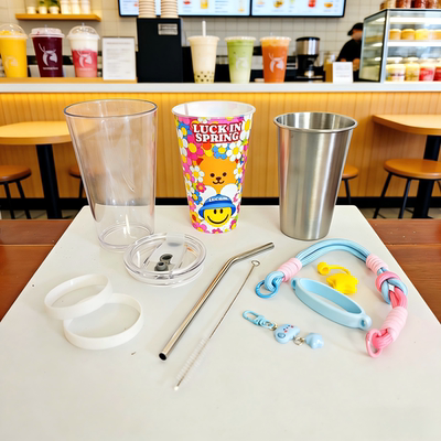 适配瑞幸wiggle wiggle联名pp杯改造全套304不锈钢内胆亚克力外壳