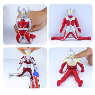 正版软胶奥特曼可拉伸人偶拉拉捏捏乐玩具泰罗超可动怪兽解压玩偶