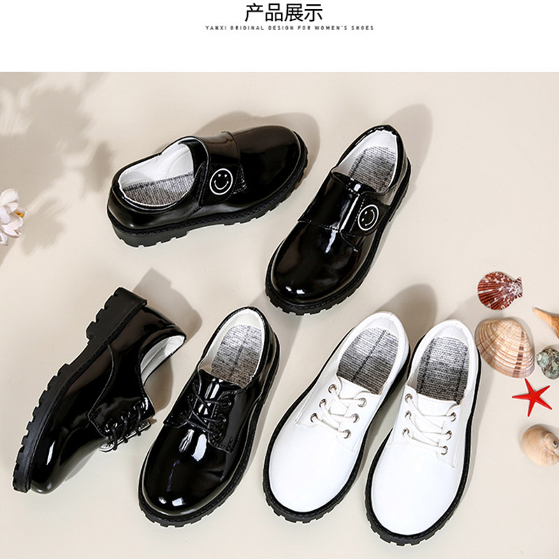 男童女童演出皮鞋黑色学生中大童小男孩白色春秋儿童演出鞋英伦风