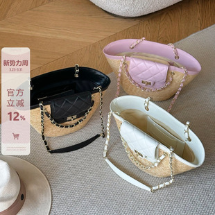 2026春新款 度假风菜篮子包编织包女海边手工草编包百搭单肩托特包