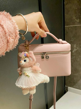 L19粉色饭盒包女lp包包高级感百搭手提盒子包真皮单肩斜挎化妆包