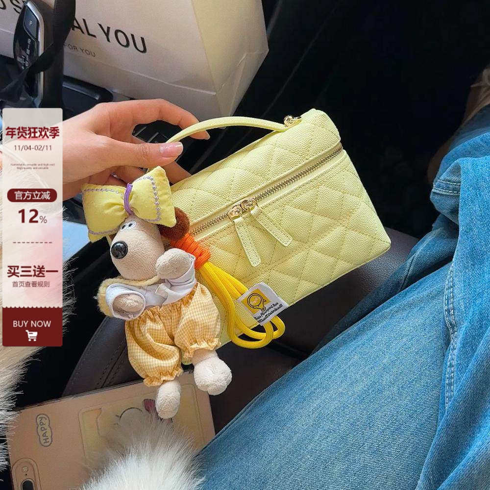 真皮鱼子酱饭盒包女菱格链条包包高级感手提盒子包单肩斜挎手机包,箱包皮具/热销女包/男包,小方包,淘宝优惠券,粉丝福利购,淘宝优惠卷