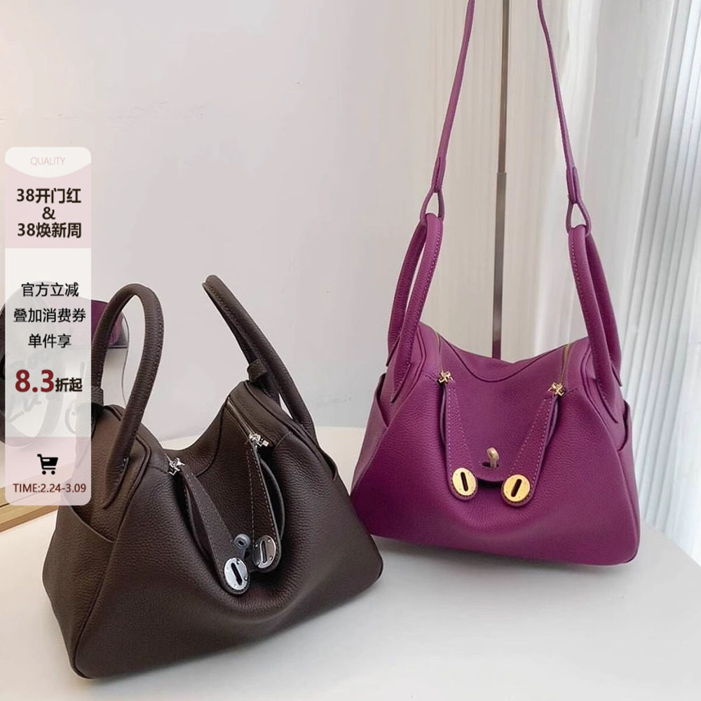 真皮mini琳迪包包女高级感百搭医生包2026春夏新款单肩斜挎枕头包