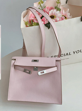 梦幻紫色跳舞包女真皮百搭小方包包高级感大容量单肩斜挎双肩背包