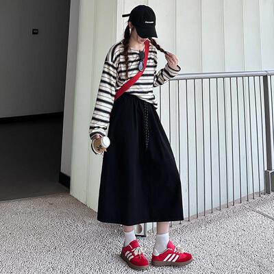 大摆伞裙女长裙2026秋冬高腰宽松休闲山本裙小个子中长款半身裙子