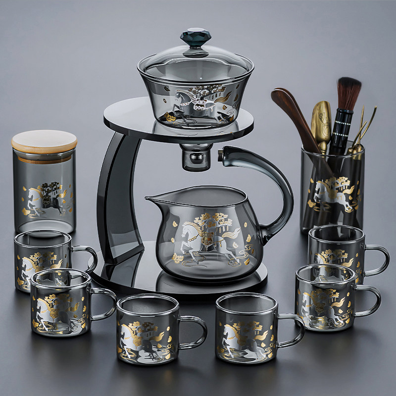 马上有钱玻璃茶具套装2026新款懒人泡茶专用自动泡茶器磁吸泡茶壶,餐饮具,整套茶具,淘宝优惠券,粉丝福利购,淘宝优惠卷