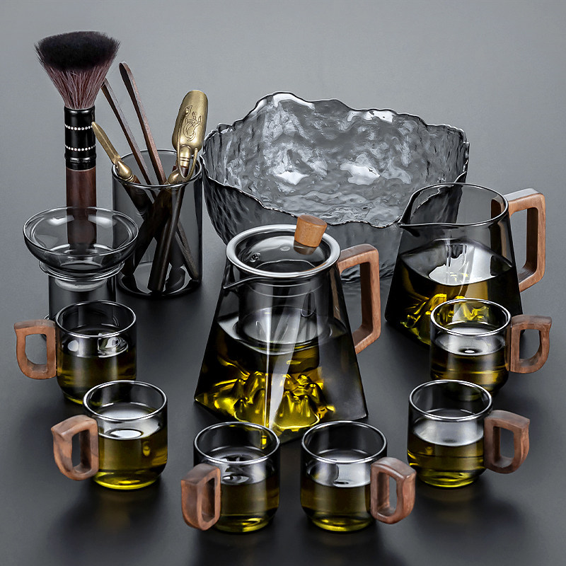 玻璃茶具套组2025新款全套功夫茶杯子泡茶壶简约现代家用泡茶小型