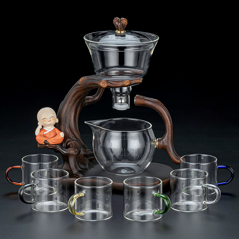 玻璃自动茶具家用轻奢高档磁吸泡茶壶茶杯办公室懒人泡茶神器套装