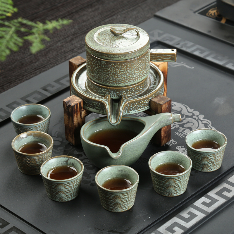 正揚復古石磨半自動茶具套裝家用功夫時來運轉創意懶人日式泡茶器