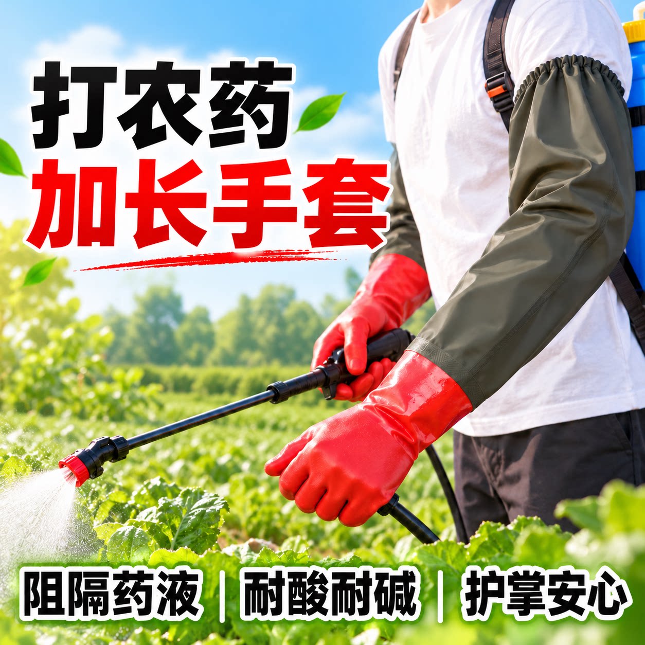 劳保防水手套加长赶海杀鱼水产橡胶加厚防刺防扎耐磨洗衣服洗碗
