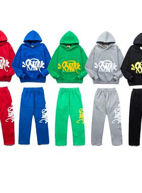 Drill Syna美式街头Y2K复古嘻哈风连帽运动休闲套装字母宽松卫衣