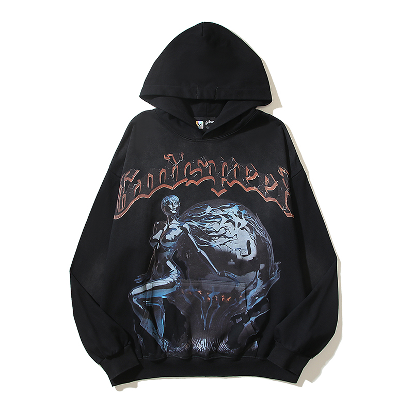 美式高街Godspeed摇滚水洗卫衣