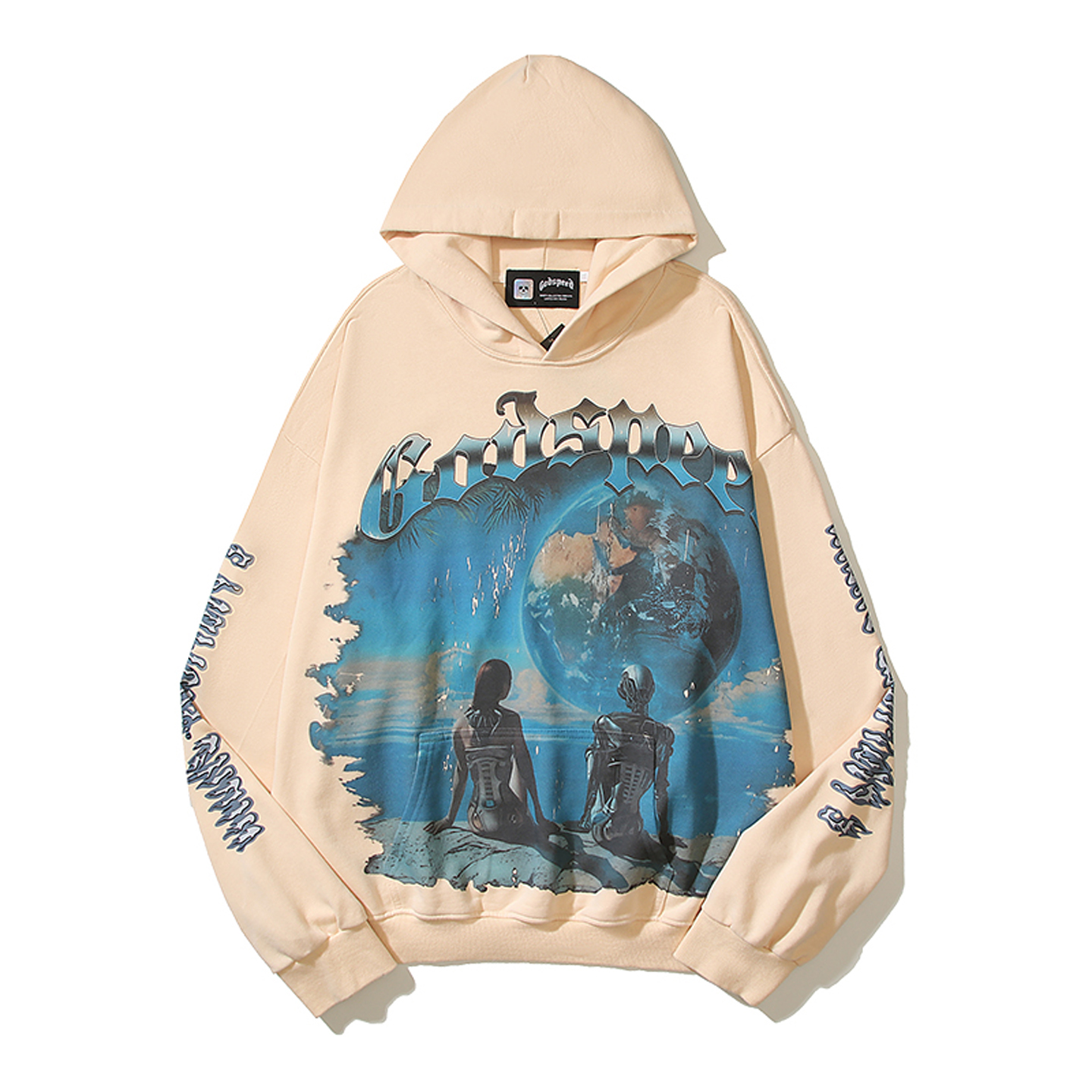 美式Godspeed骷髅人高街卫衣