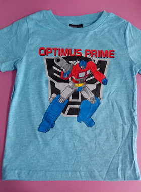 Y单变型汽车人金刚擎天柱儿童夏装T恤短袖衫男童印花上衣