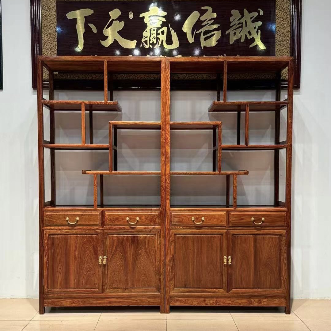 红木博古架实木刺猬紫檀多宝格花梨木家具玄关柜隔厅古董架置物架