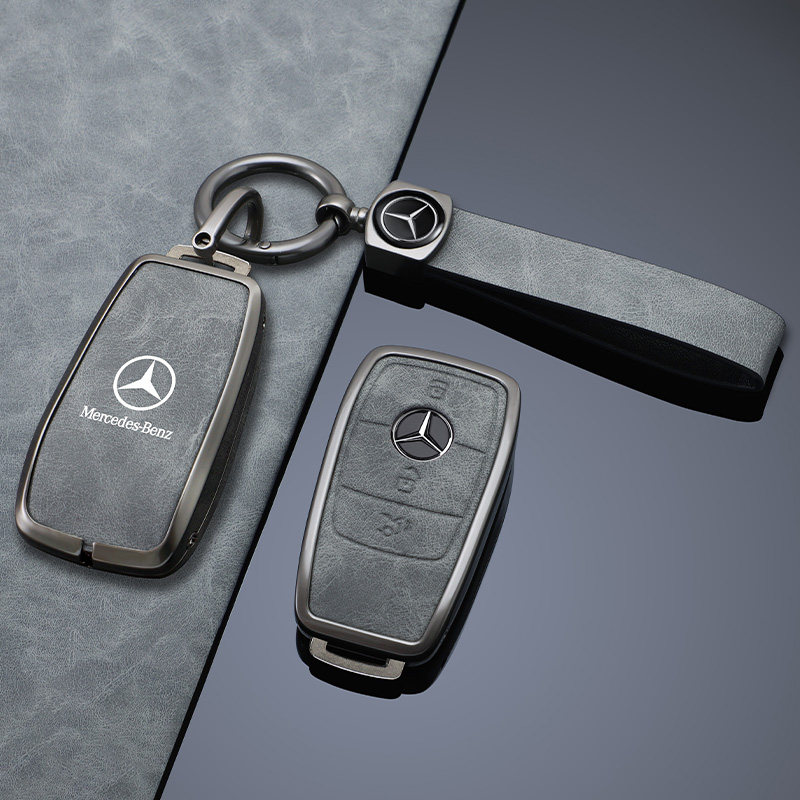 奔驰E300L钥匙套真皮E级GLE450壳A200L扣C260L包GLC300LS级GLB220图片