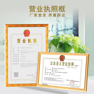 A3-A4新版工商营业执照许可企业法人相框开户许可食品经营许可框