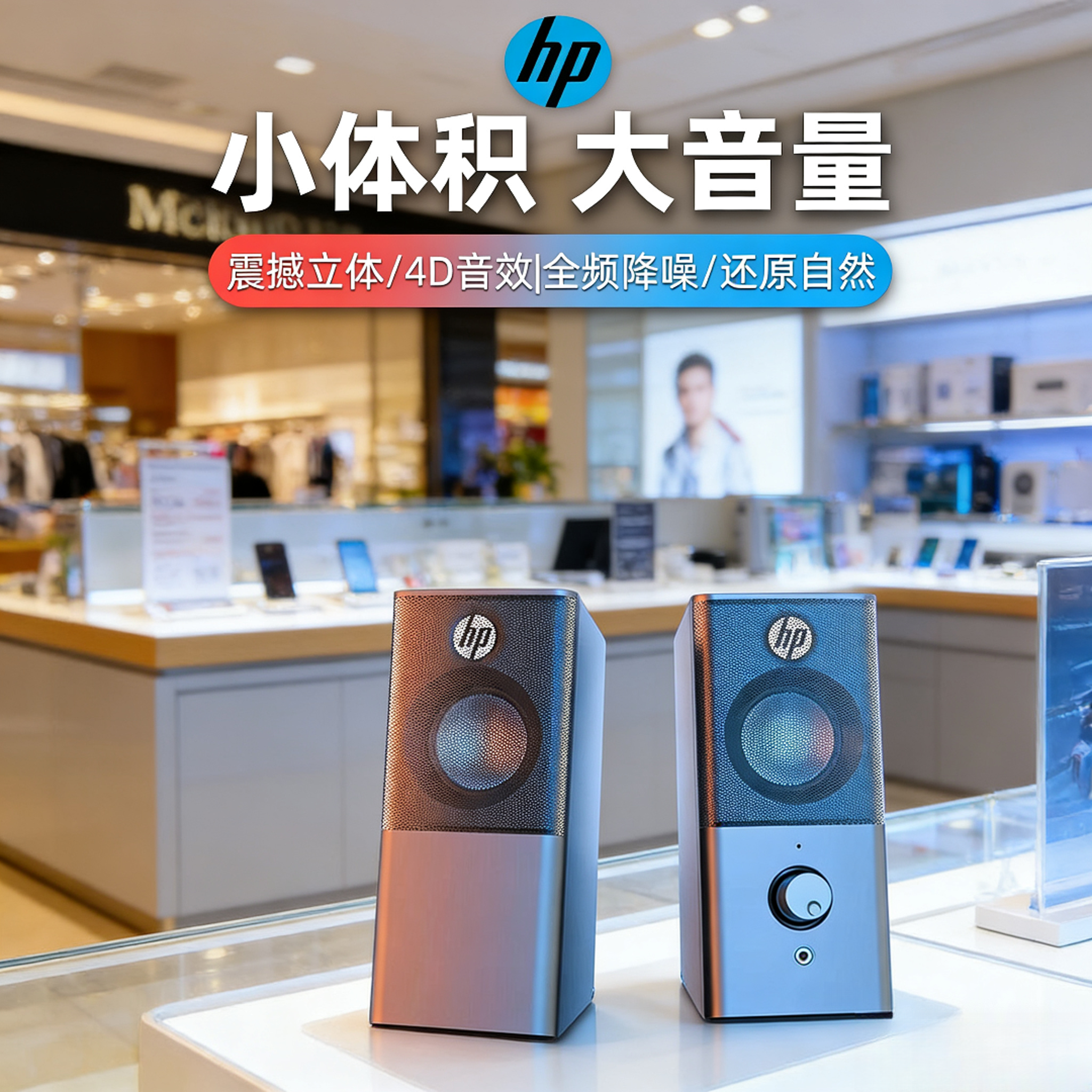 HP惠普2101电脑音箱对箱多媒体高音质音响便携办公游戏通用低音炮