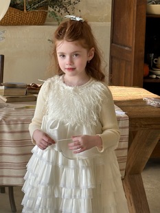 冬 儿童流苏蛋糕公主裙女童生日聚会洋气连衣裙 韩版