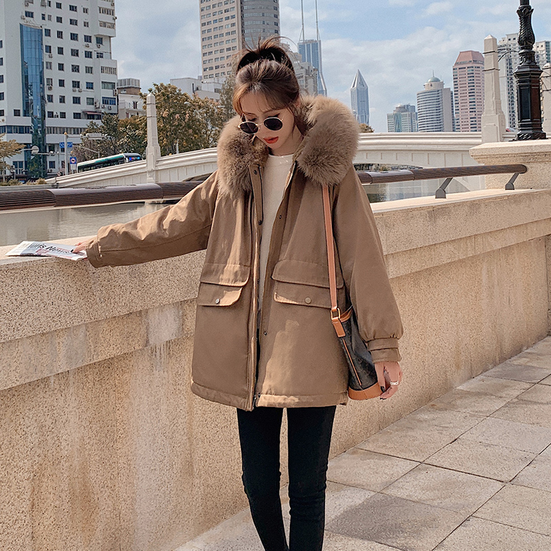 【现货】大毛领派克服加绒加厚棉服 8239P195K278