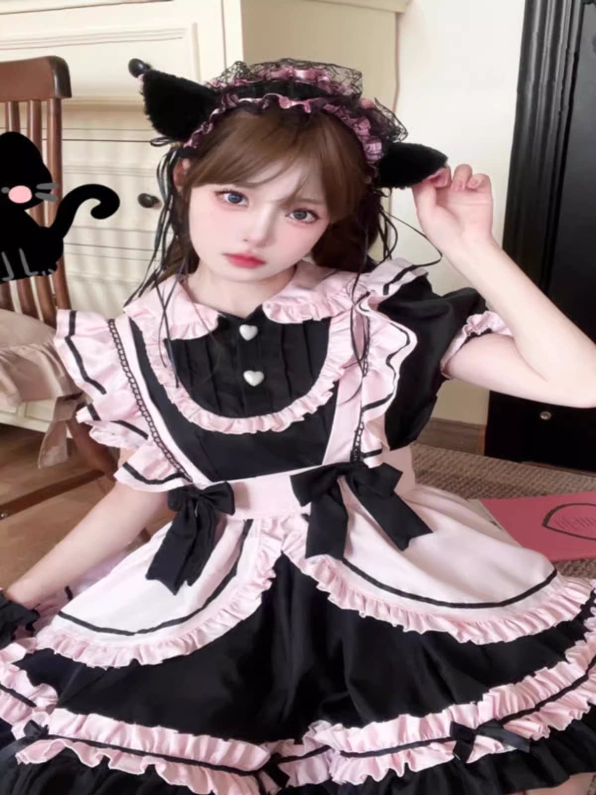 女仆装大码长款男穿女装大佬洛丽塔动漫cos女佣服cosplay女装欧版