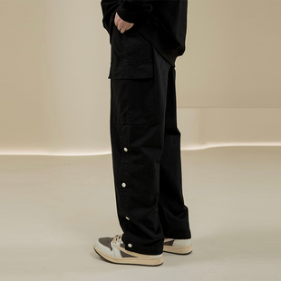 fog风高街复古宽松直筒休闲裤 烦恼 排扣裤 潮流工装 Octopusl美式