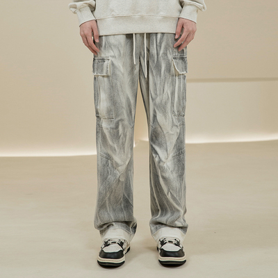 Octopusl扎染渐变工装长裤男