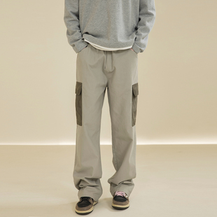 长裤 烦恼 Octopusl美式 迷彩拼接工装 子男 直筒宽松复古通勤简约裤