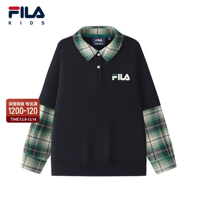 FILA斐乐男中大童套头卫衣