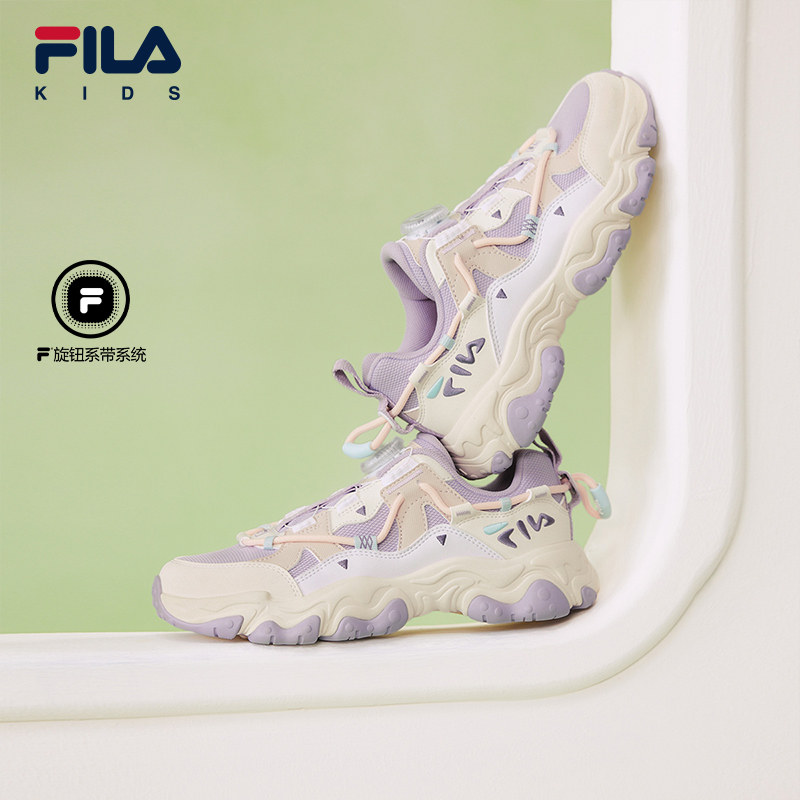 FILA斐乐儿童童鞋跑步鞋2026新款男女童中大童运动鞋子旋钮扣猫爪