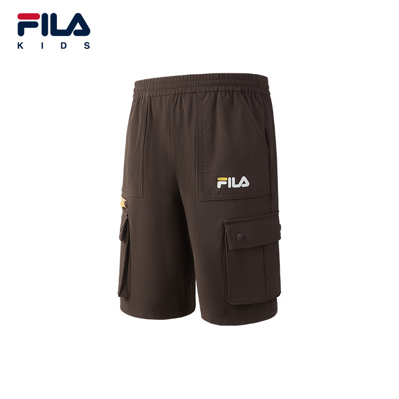 FILA斐乐儿童童装短裤2026年夏季新款男小童梭织工装风七分裤