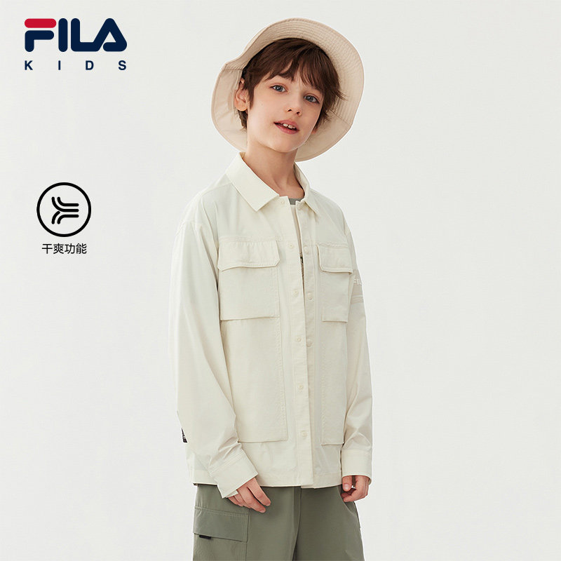 FILA斐乐儿童童装上衣2025年秋季新款男童中大童运动长袖翻领