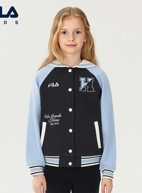 FILA X HARVARD哈佛联名儿童外套2025年秋季新款女中大童学院上衣