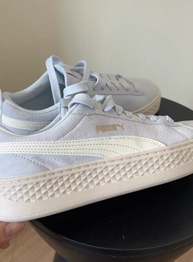 PUMA彪马 Smash 女子低帮蕾哈娜翻毛皮增高松糕鞋休闲板鞋366488