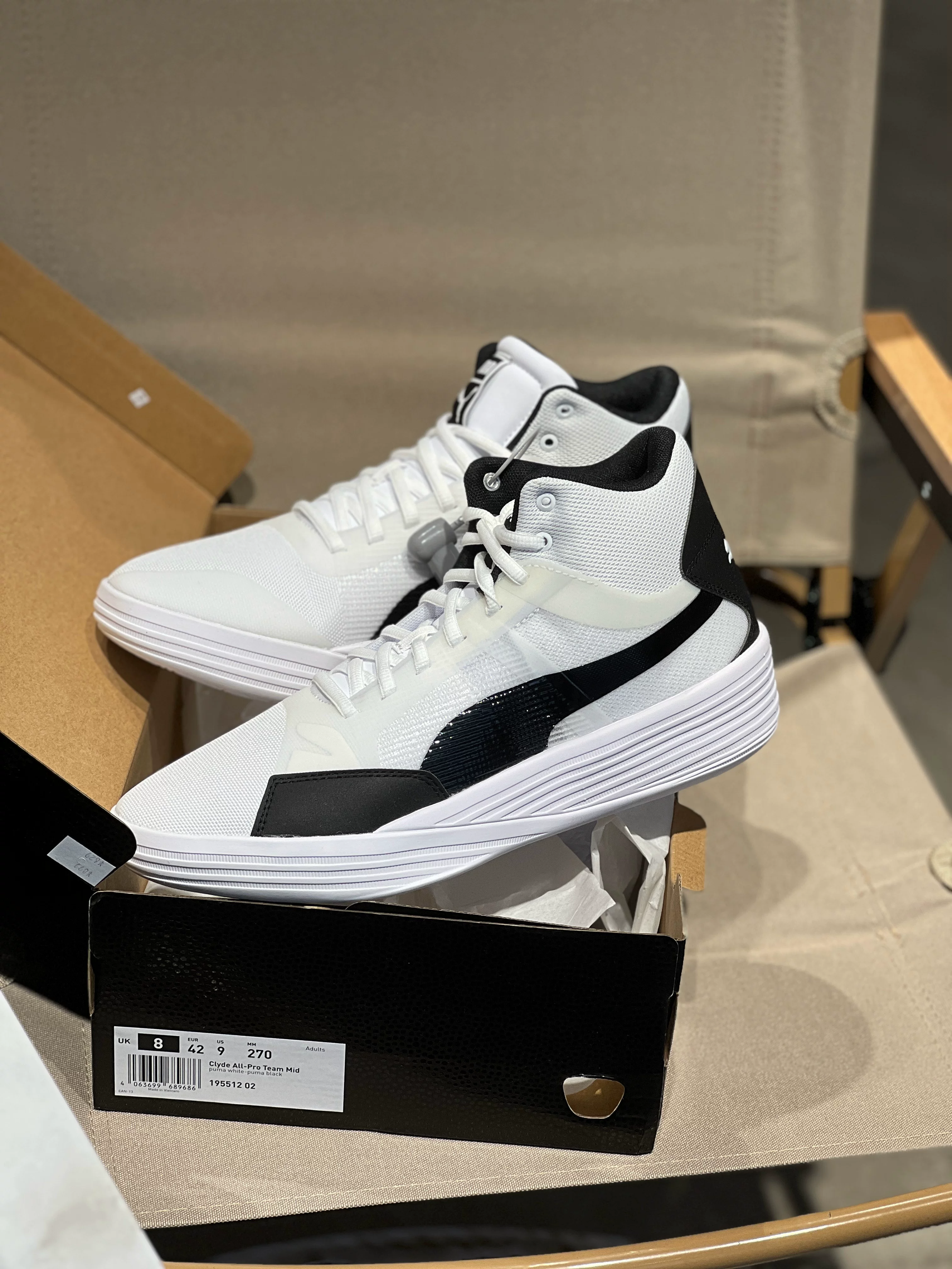 PUMA Clyde ALL-PRO мужские противоизносостойкие амортизационные кроссовки для баскетбола средней высоты 195512