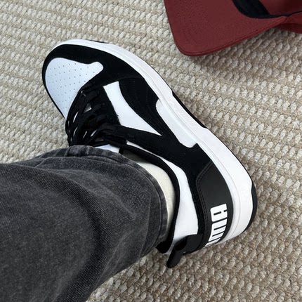 PUMA彪马 Rebound男女同款板鞋黑白熊猫低帮复古休闲运动鞋370539