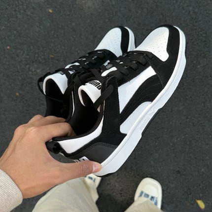 PUMA彪马夏季男女同款休闲板经典复古黑白百搭运动鞋板鞋370539