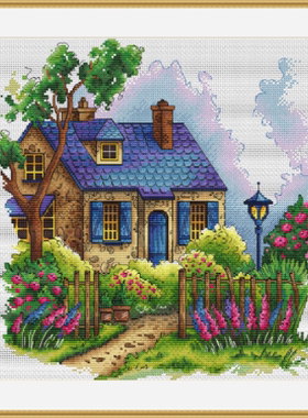 弹弹十字绣 D1269乡村别墅 自配DMC/R线十字绣套件 非印花