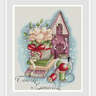 R线十字绣套件 自配DMC线 非印花 D0624玫瑰礼物 弹弹十字绣