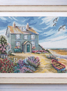 弹弹十字绣 D0944杂志-海景小屋 自配DMC线/R线十字绣套件非印花