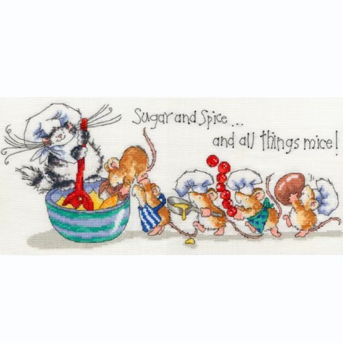 弹弹十字绣 D0667补丁猫-做甜点的猫自配DMC线/R线十字绣套件非印