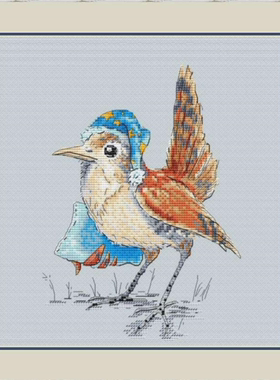 弹弹十字绣 自配DMC线/R线十字绣套件 非印花 D0058Sleepy wren