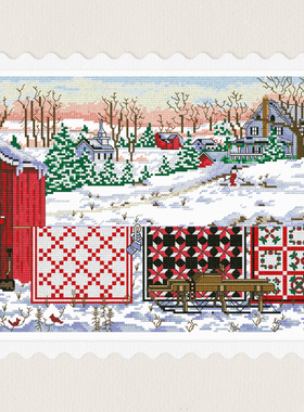 弹弹十字绣 D1399晒被-假日晾晒 自配DMC/R线十字绣套件 非印花