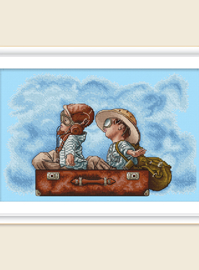 弹弹十字绣 D1477小小飞行员 自配DMC/R线十字绣套件 非印花