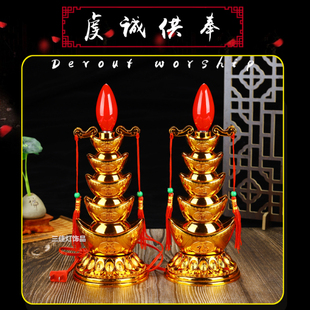 红色LED节能电蜡烛供佛台佛前供灯长明财神招财旺财灯台电子烛台